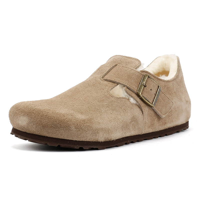 Birkenstock London Shearling Chaussures Beige En Suède