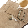 Birkenstock London Shearling Chaussures Beige Pour Femmes En Suède