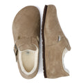 Birkenstock London Shearling Chaussures Beige Pour Femmes En Suède