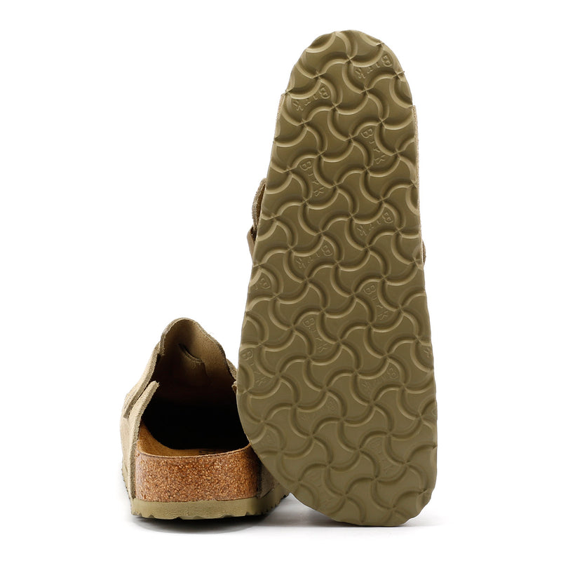 Birkenstock Sabots En Daim Boston Kaki Délavé Gris