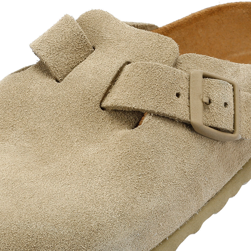 Birkenstock Sabots En Daim Boston Kaki Délavé Gris