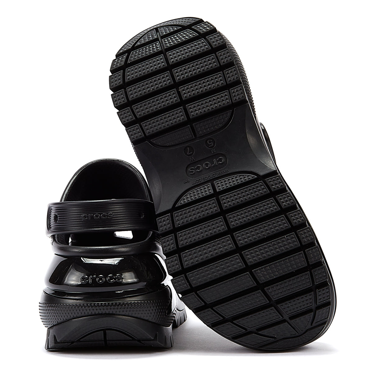 Sabots Crocs Classic Mega Crush noirs pour femmes