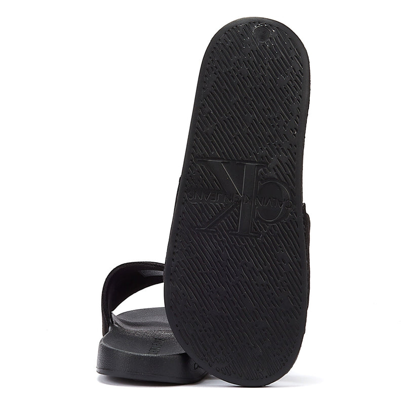 Calvin Klein Jeans Slide Monogram Co Womens Black Sandals