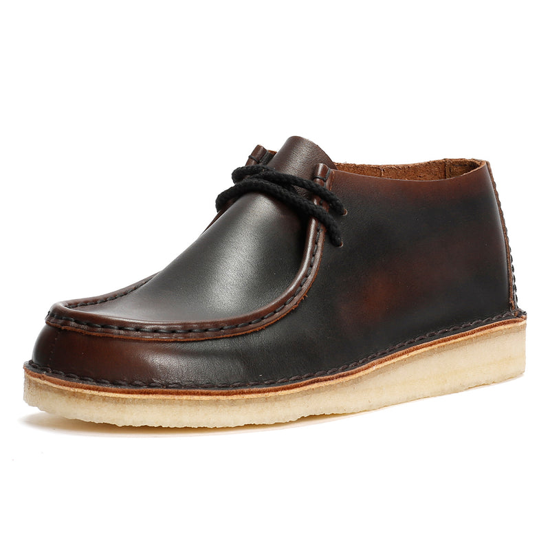 Clarks Originals Desert Nomad Chaussures En Cuir Marron À Lacets Pour Homme