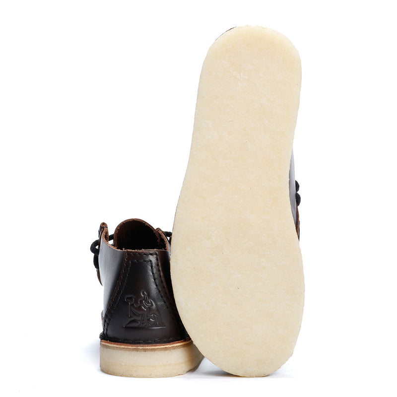 Clarks Originals Desert Nomad Chaussures En Cuir Marron À Lacets Pour Homme