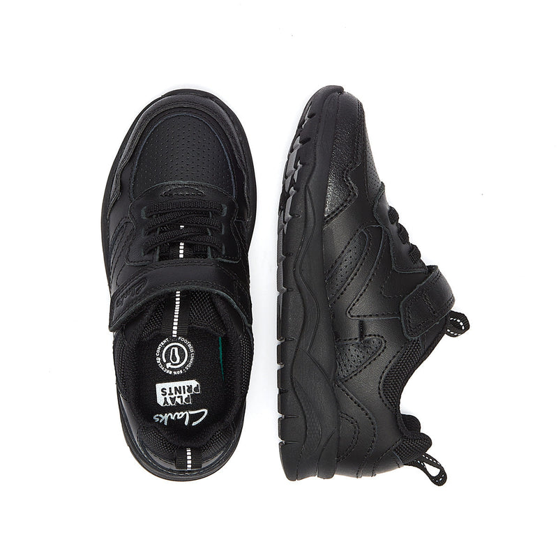 Clarks Cloweder Sprint Junior Black Trainers