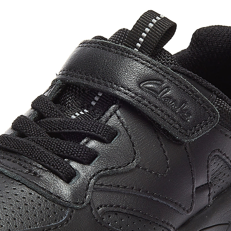Clarks Cloweder Sprint Junior Black Trainers