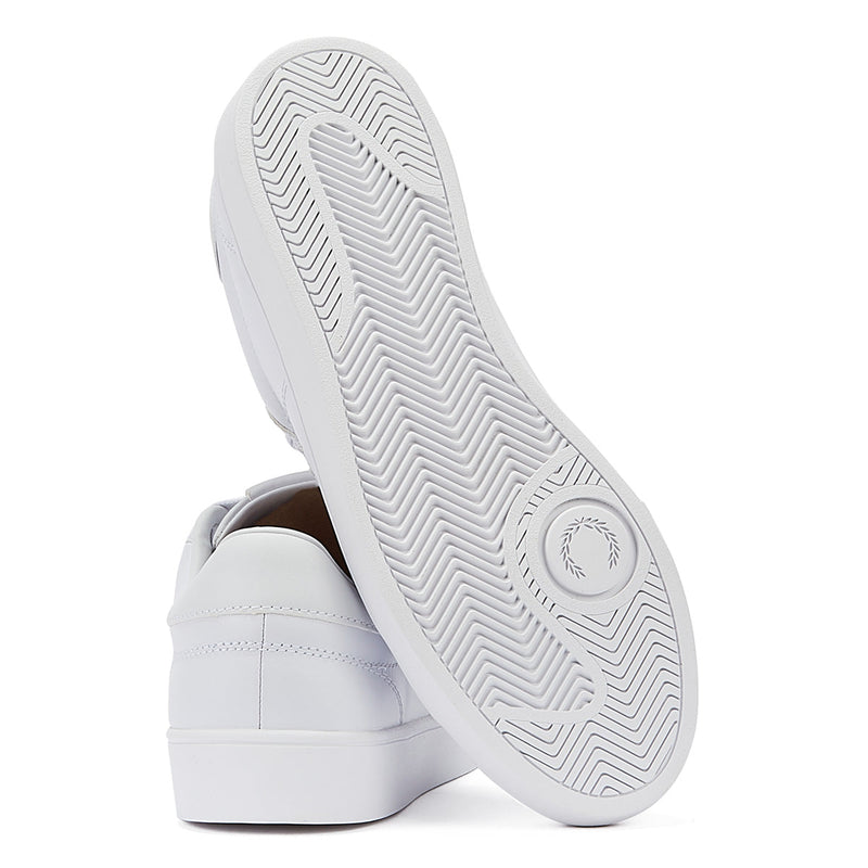 Fred Perry Spencer en cuir pour homme blanc/argent Baskets