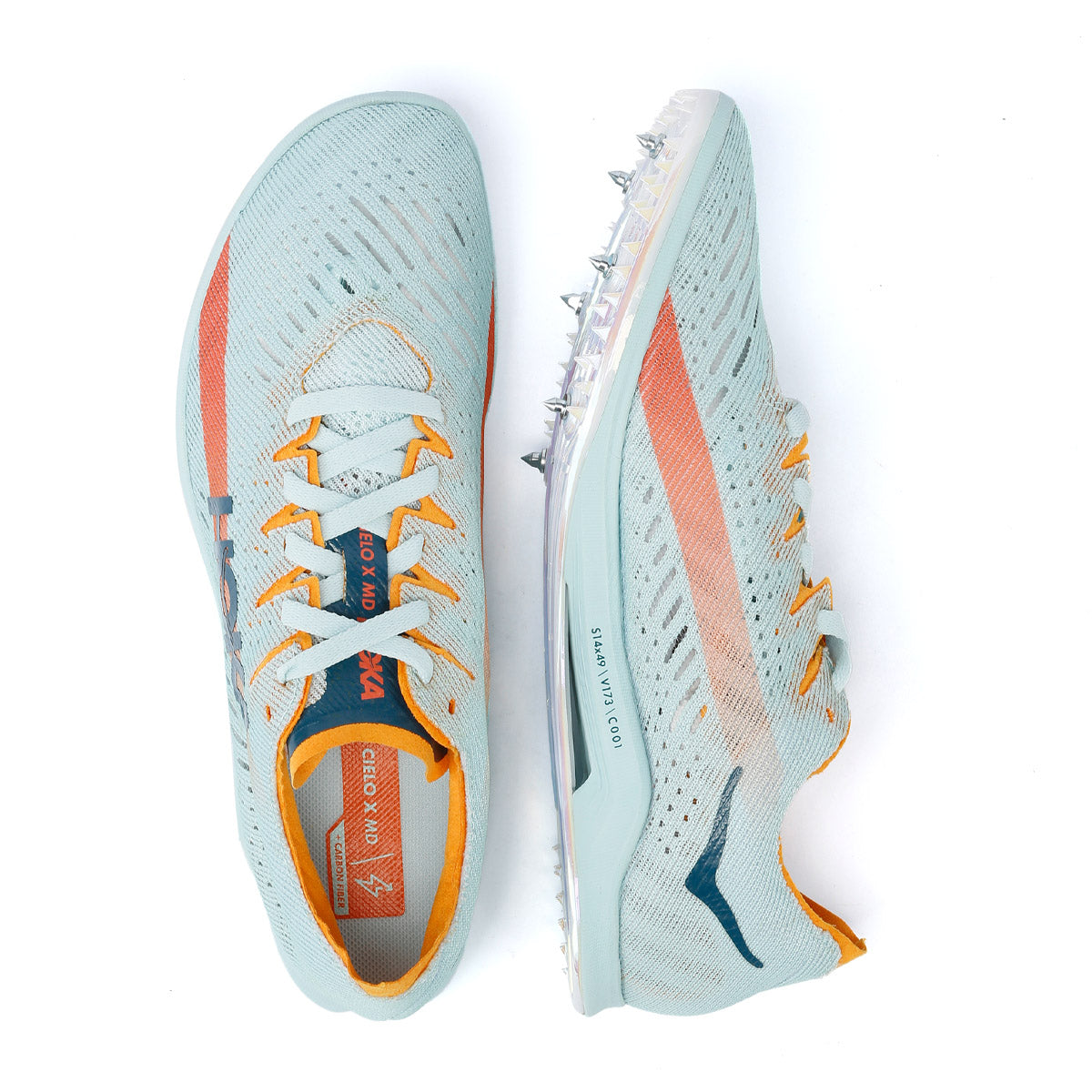Hoka Cielo X MD Baskets Pour Femmes En Bleu Herbe / Jaune Éclatant