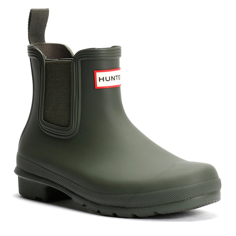 Hunter Original Chelsea Bottes En Caoutchouc Vertes Pour Femmes