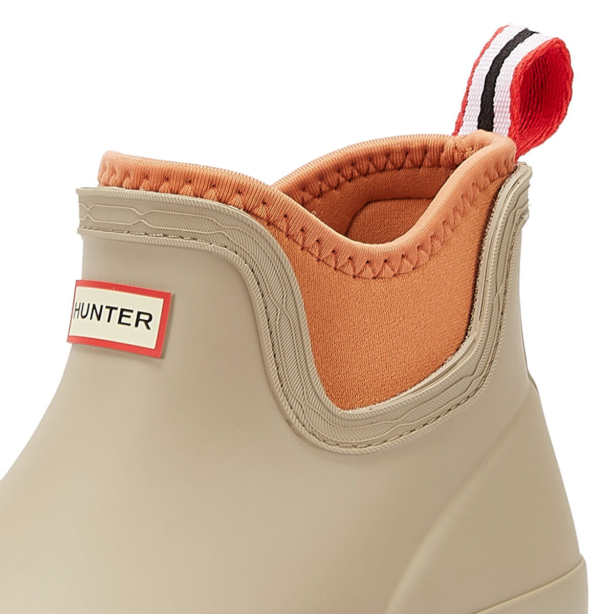 Hunter Play Chelsea Synthetic Womens Stone/Coral Boots