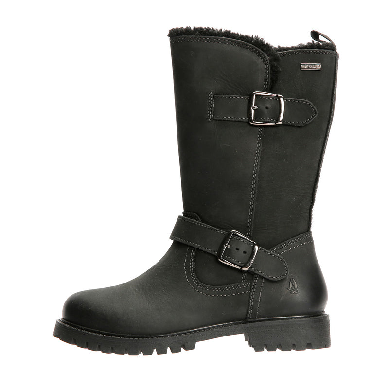 Hush Puppies Winnie Bottes Noires En Cuir Pour Femmes