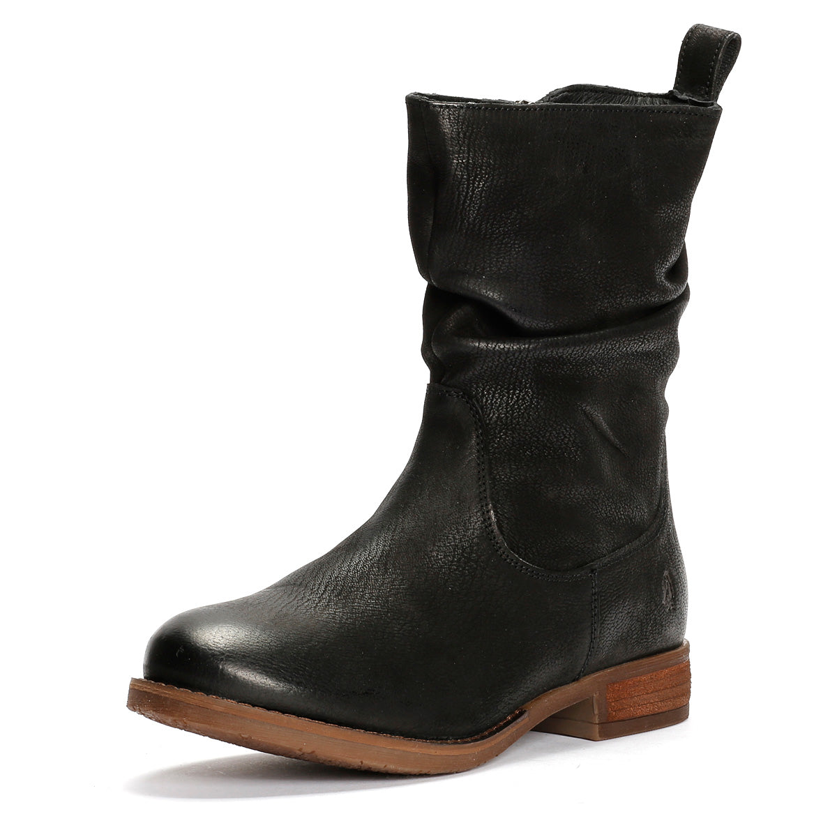 Hush Puppies Emilia Bottes Noires En Cuir Pour Femmes