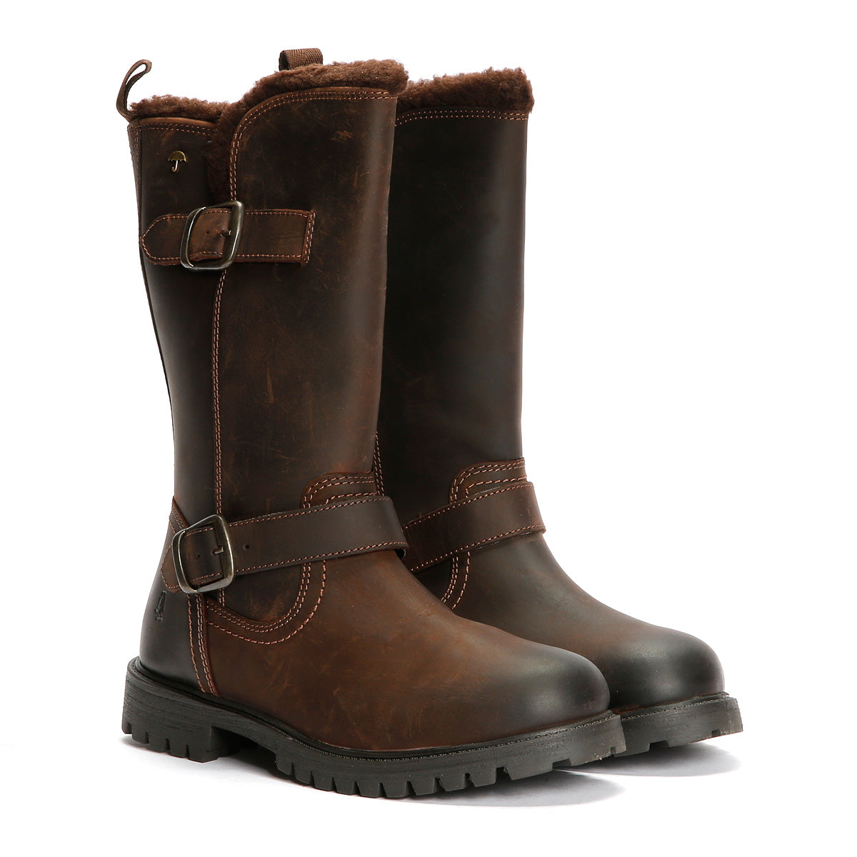 Hush Puppies Winnie Bottes Marron En Cuir Pour Femmes
