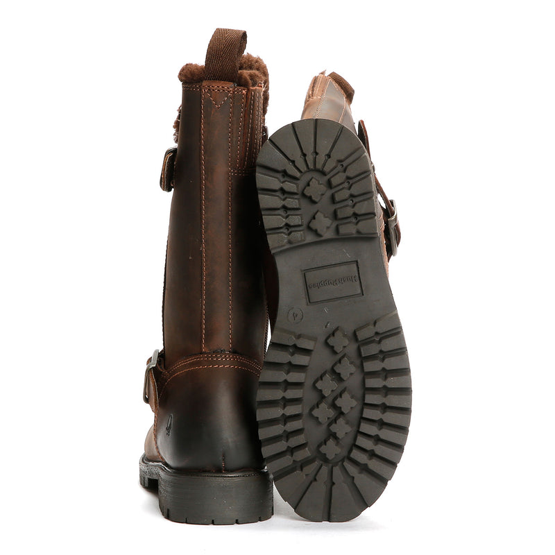 Hush Puppies Winnie Bottes Marron En Cuir Pour Femmes