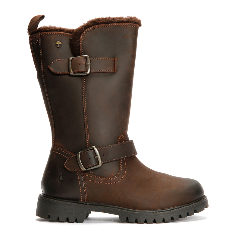 Hush Puppies Winnie Bottes Marron En Cuir Pour Femmes