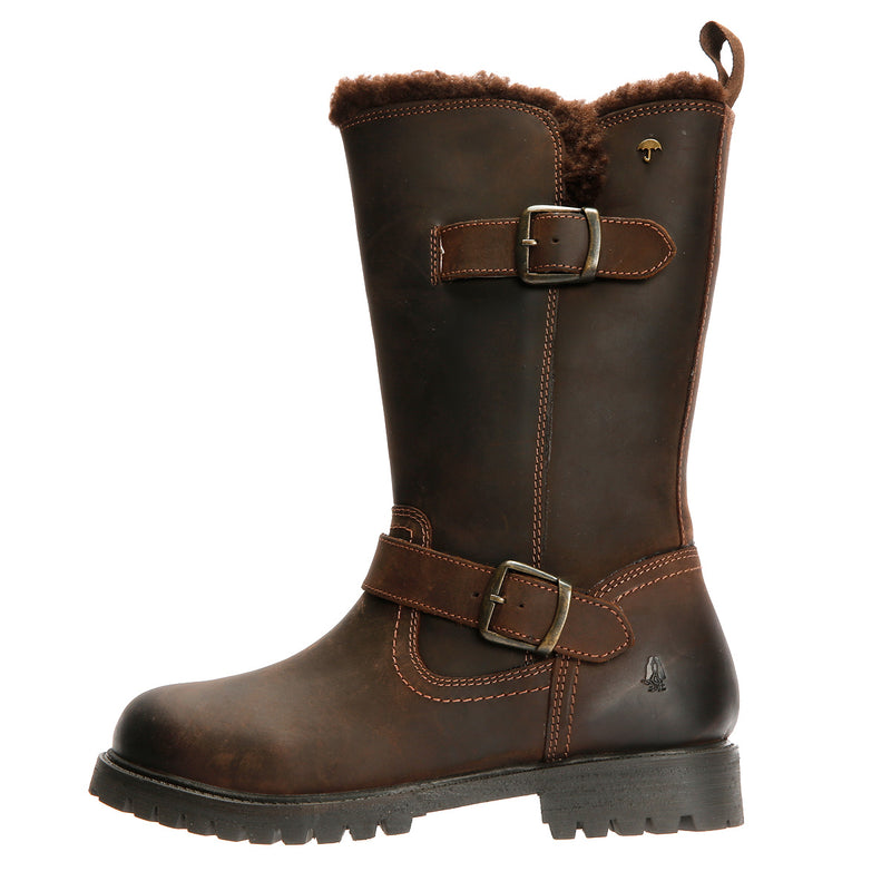 Hush Puppies Winnie Bottes Marron En Cuir Pour Femmes