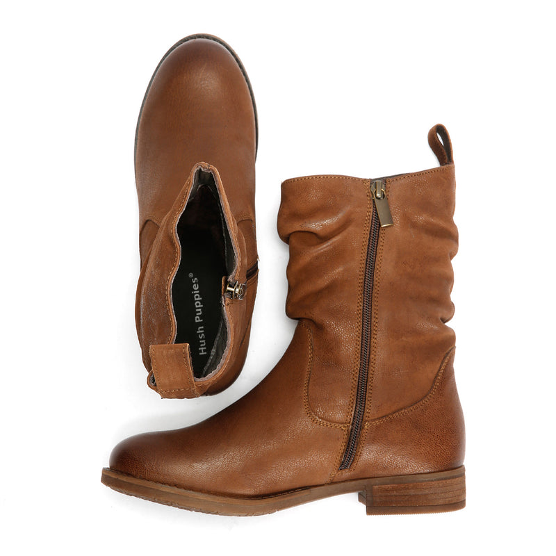 Hush Puppies Emilia Bottes En Cuir Pour Femmes Couleur Tan