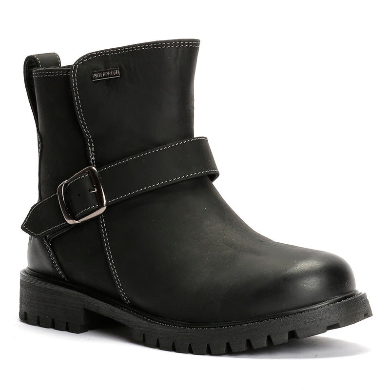 Hush Puppies Wakely Bottes Noires En Cuir Pour Femmes