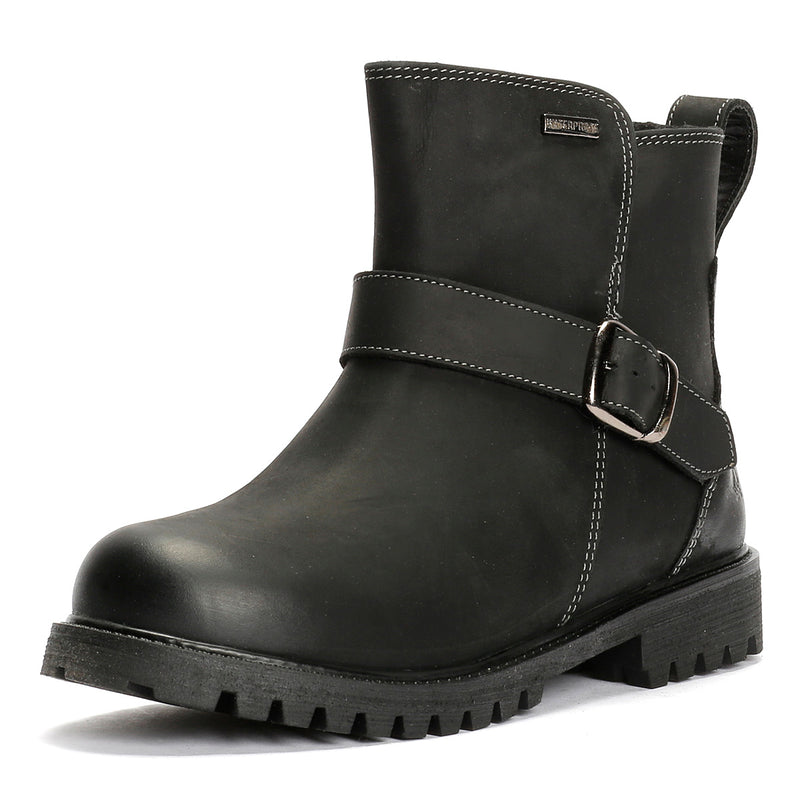 Hush Puppies Wakely Bottes Noires En Cuir Pour Femmes
