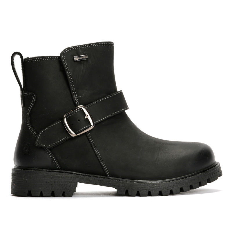 Hush Puppies Wakely Bottes Noires En Cuir Pour Femmes