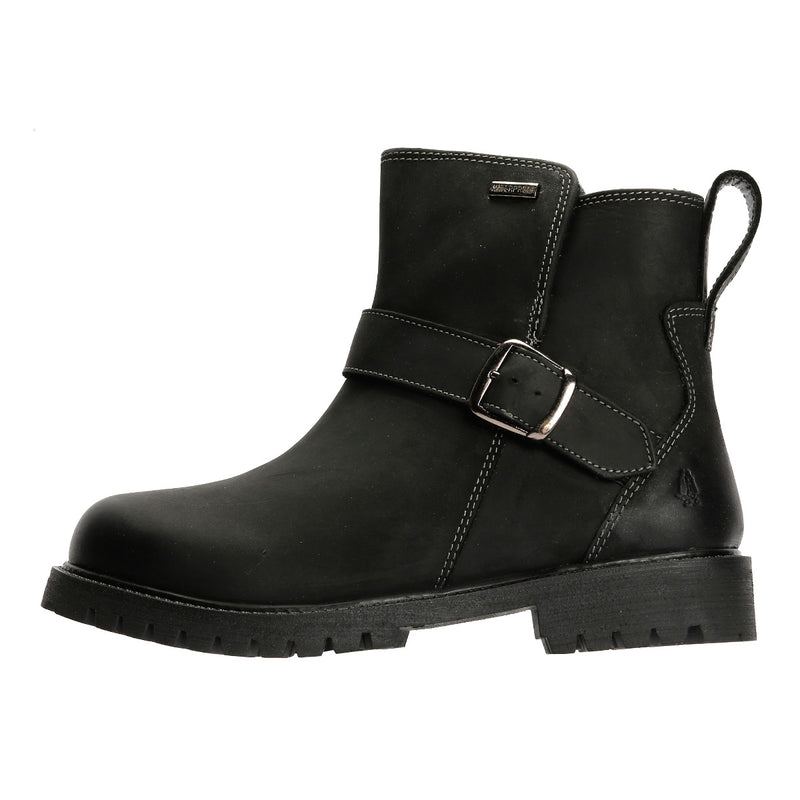 Hush Puppies Wakely Bottes Noires En Cuir Pour Femmes