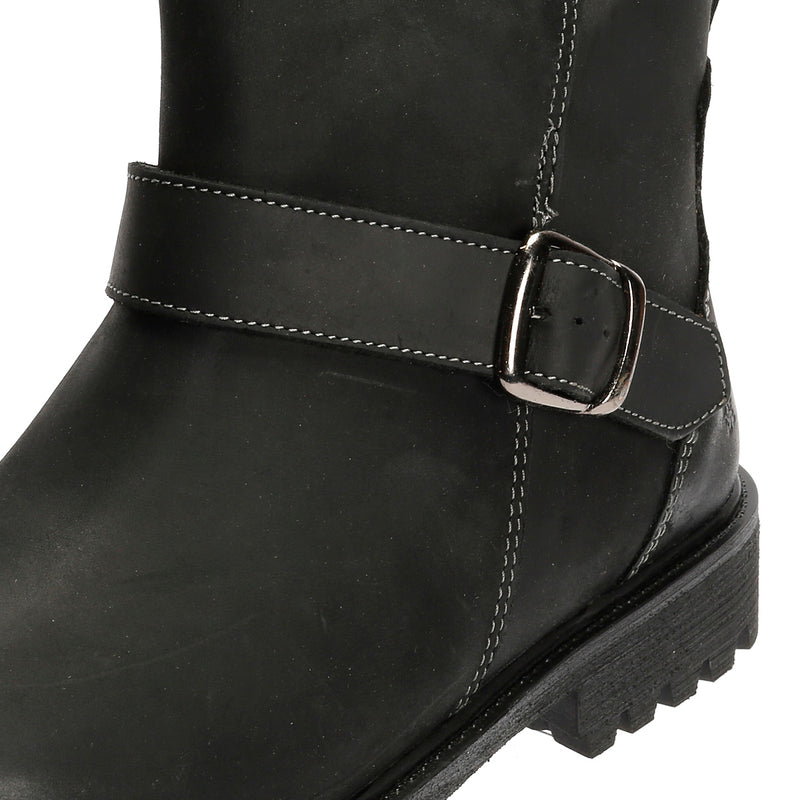 Hush Puppies Wakely Bottes Noires En Cuir Pour Femmes