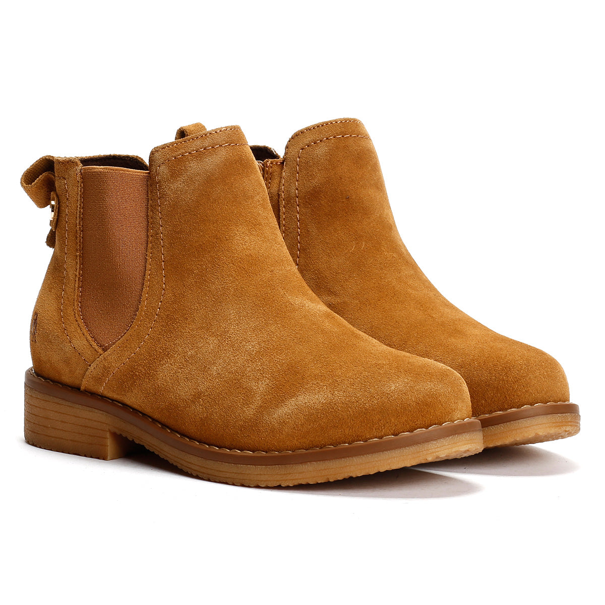 Hush Puppies Maddy Wide Bottes En Daim Pour Femme En Couleur Beige