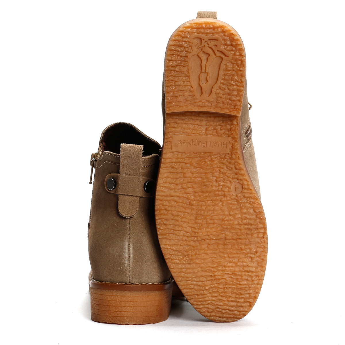 Hush Puppies Maddy Wide Bottes Grises En Daim Pour Femmes