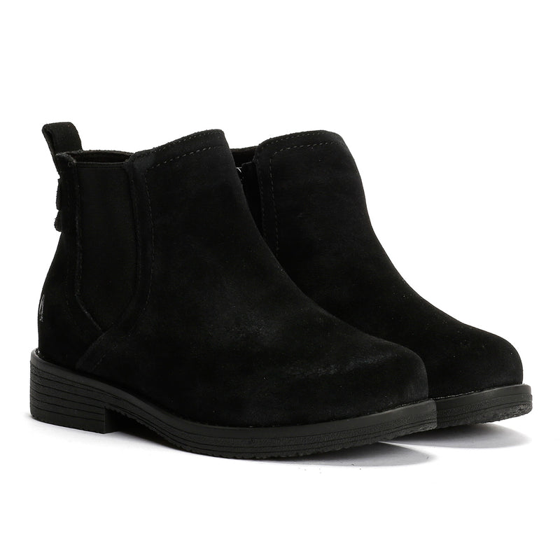 Hush Puppies Maddy Wide Bottes En Daim Noir Pour Femmes