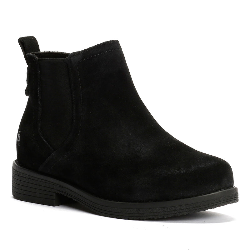 Hush Puppies Maddy Wide Bottes En Daim Noir Pour Femmes