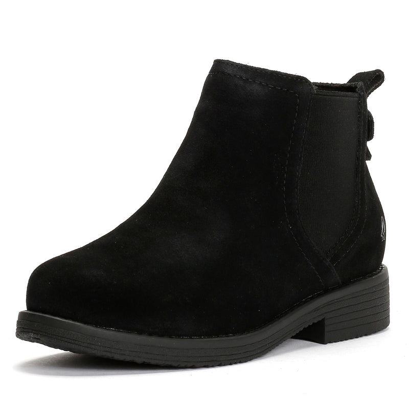 Hush Puppies Maddy Wide Bottes En Daim Noir Pour Femmes