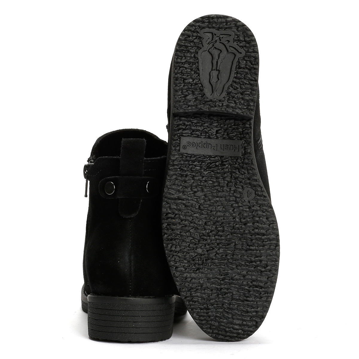 Hush Puppies Maddy Wide Bottes En Daim Noir Pour Femmes