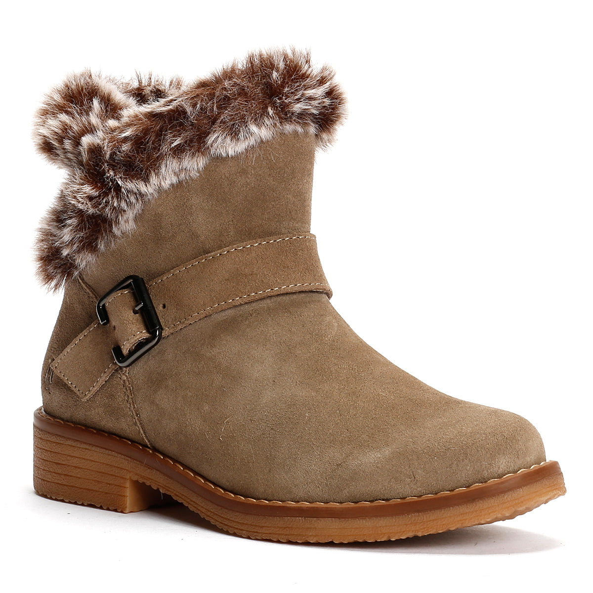 Hush Puppies Hannah Bottes En Daim Pour Femmes De Couleur Taupe