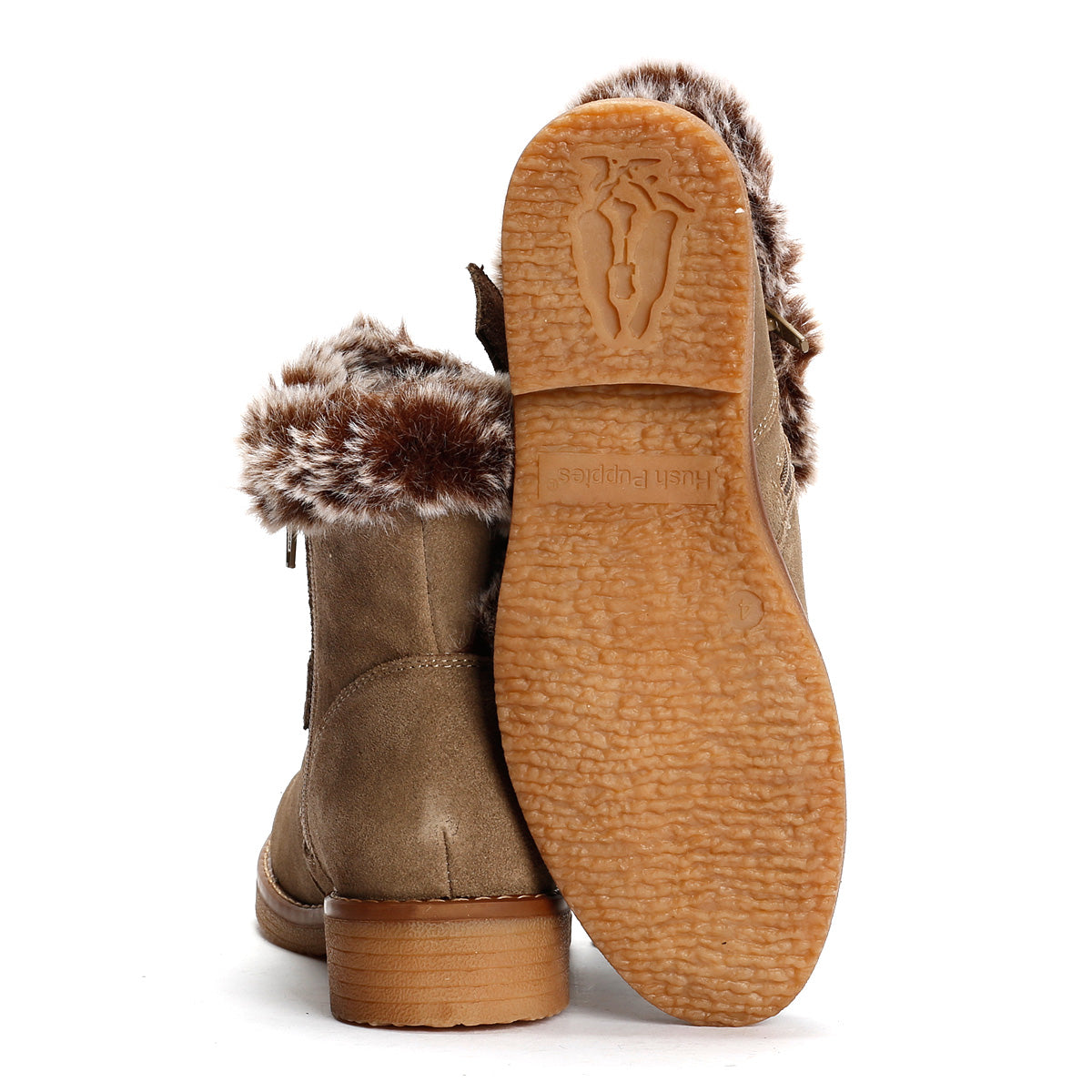 Hush Puppies Hannah Bottes En Daim Pour Femmes De Couleur Taupe