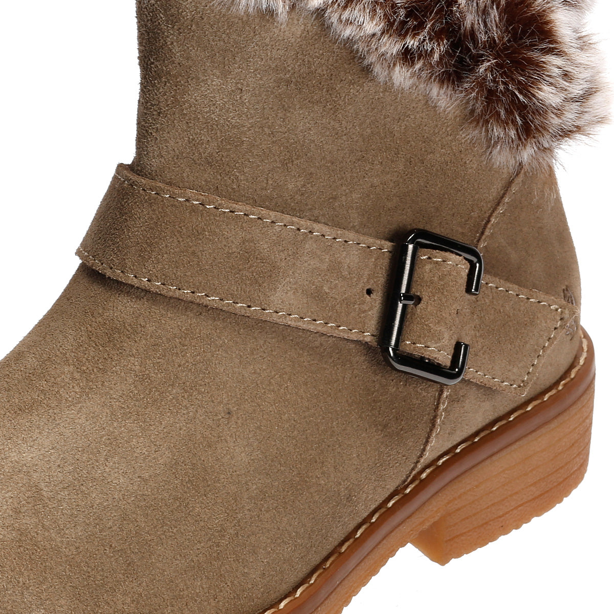 Hush Puppies Hannah Bottes En Daim Pour Femmes De Couleur Taupe