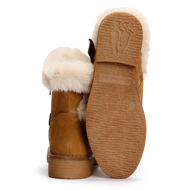 Hush Puppies Hannah Bottes En Daim Pour Femme En Couleur Beige