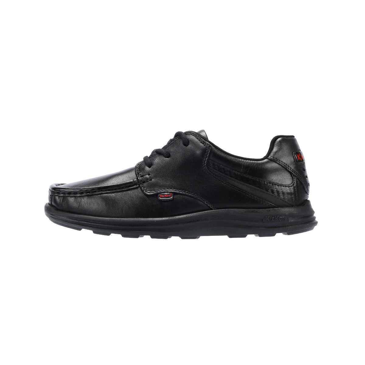 Kickers Youth Reasan Lace Chaussures Noires En Cuir À Lacets Pour Garçons