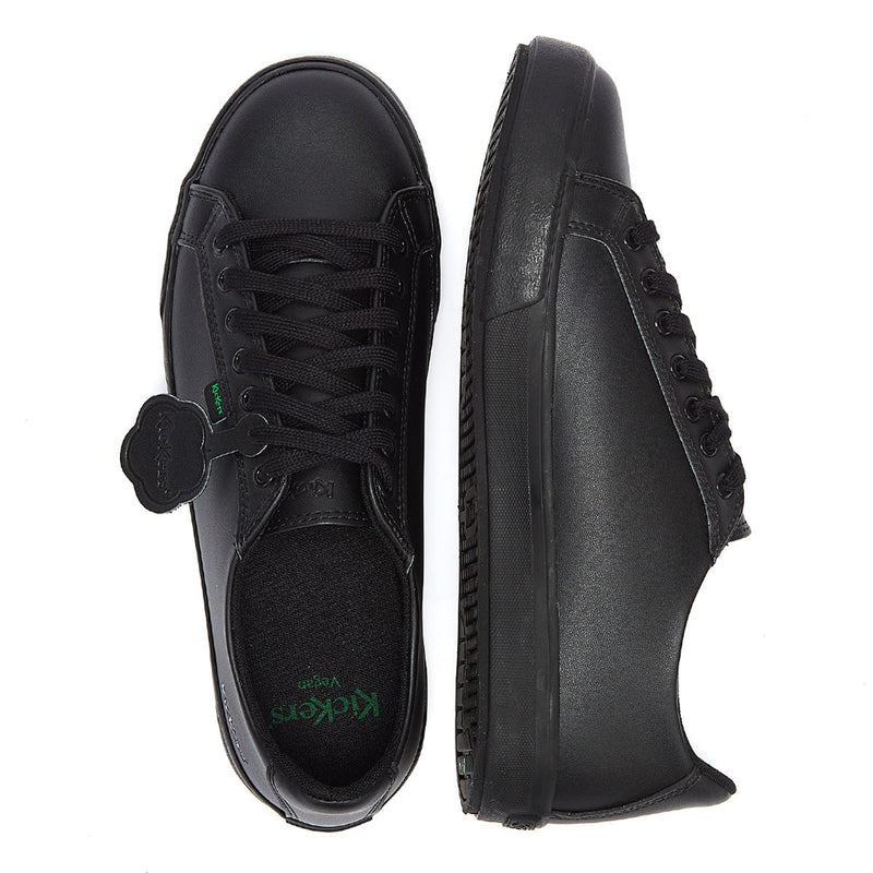 Kickers Youth Noir Cuir Tovni Lacer Trainers