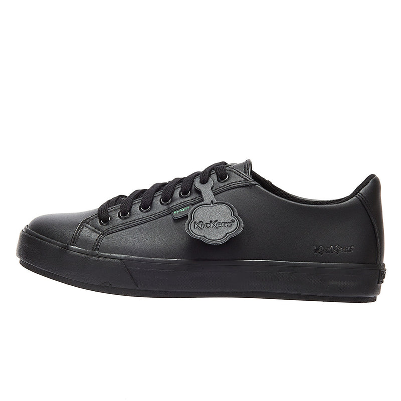 Kickers Youth Noir Cuir Tovni Lacer Trainers