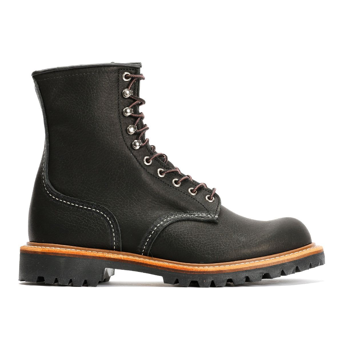 Red Wing 4501 8-Inch Logger Bottes Noires En Cuir Pour Hommes