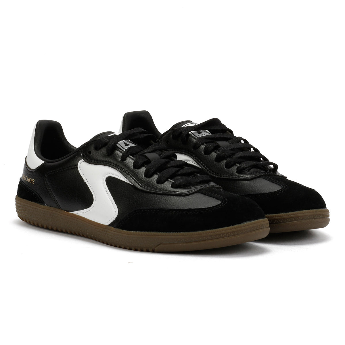 Skechers Hotshot Kickoff Baskets Noires En Cuir Pour Femmes