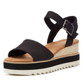TOMS Diana Canvas Wedge Sandales noires pour femmes