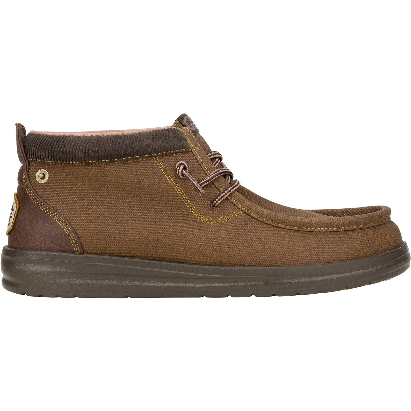 HEYDUDE Wally Mid GripR Bottes Pour Hommes En Tissu Marron Foncé