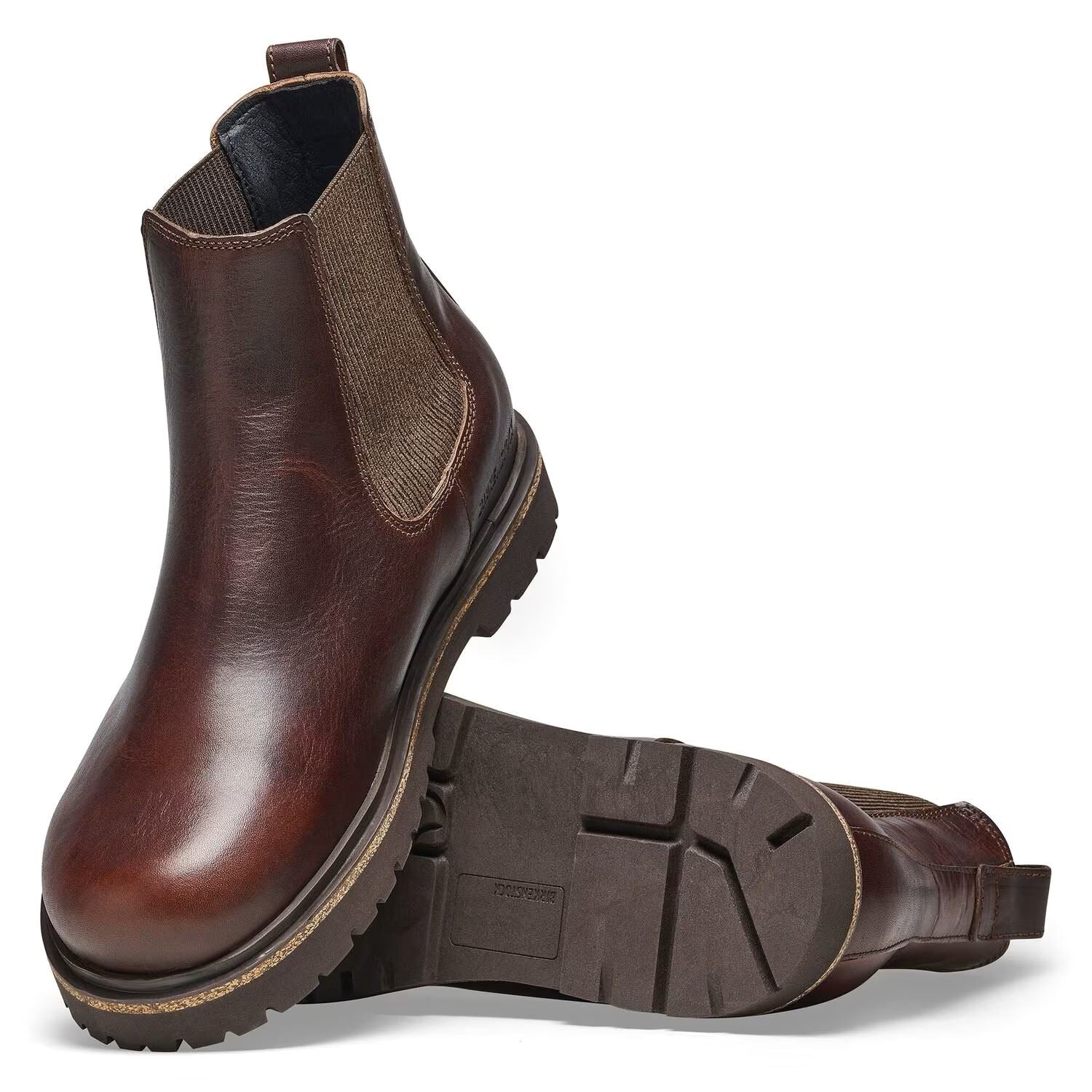 Birkenstock Highwood Chelsea Bottes Marron En Cuir Pour Femmes