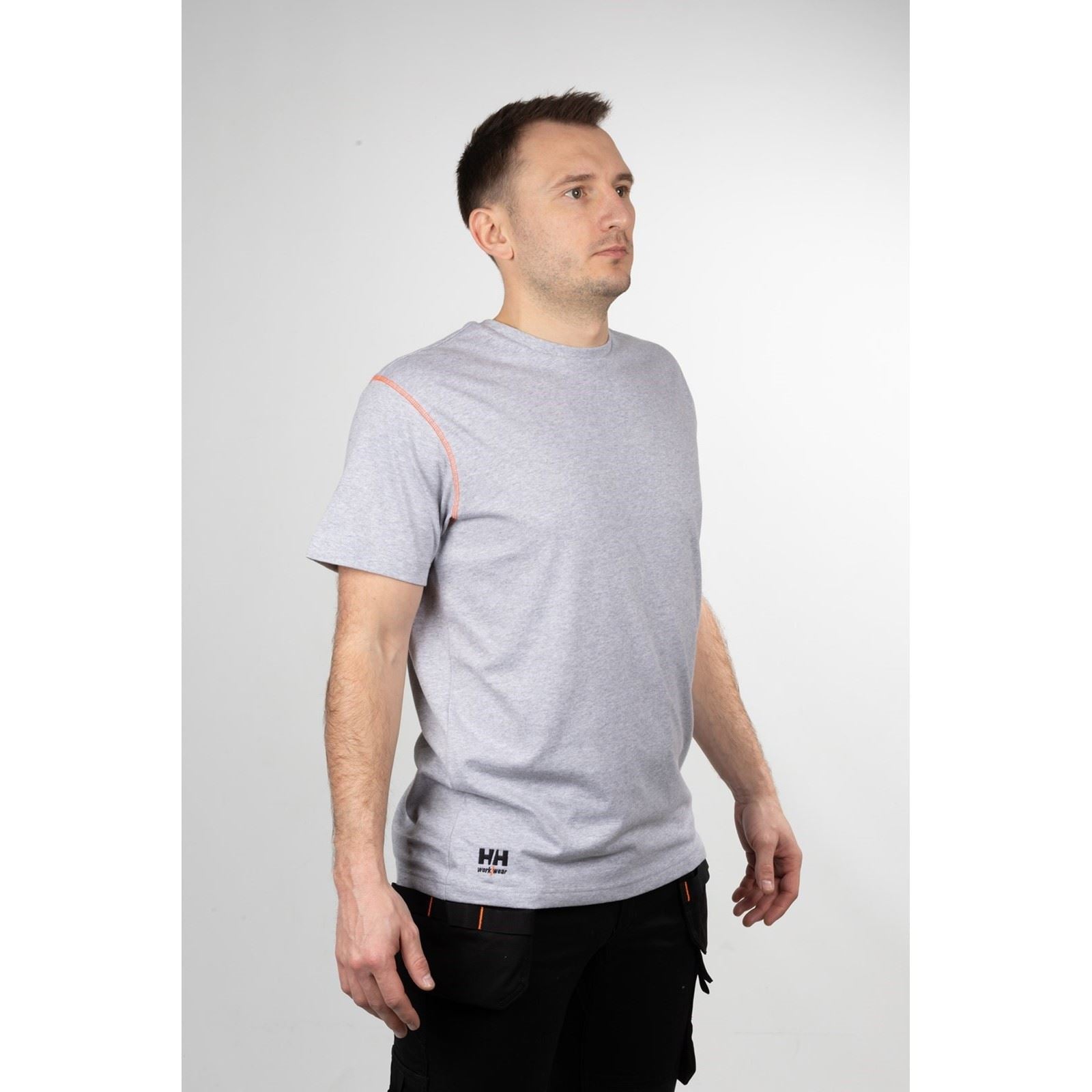 Helly Hansen Workwear Oxford T-Shirts À Manches Courtes Grises Pour Hommes En Coton