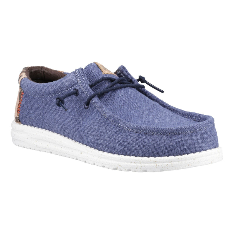 HEYDUDE Wally Palm Jute Veste En Toile De Jute Pour Homme Marine/Chaussures Mocassins Rouge Chili