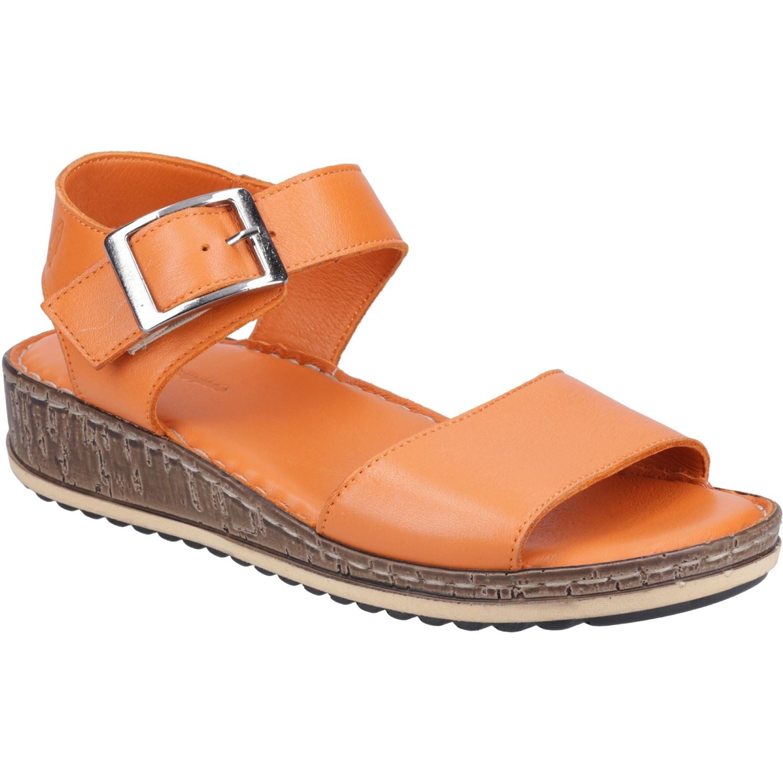 Hush Puppies Ellie Sandales En Cuir Pour Femme De Couleur Orange