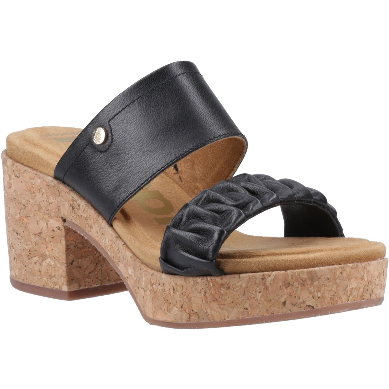 Hush Puppies Poppy Sandales Noires Pour Femmes En Cuir