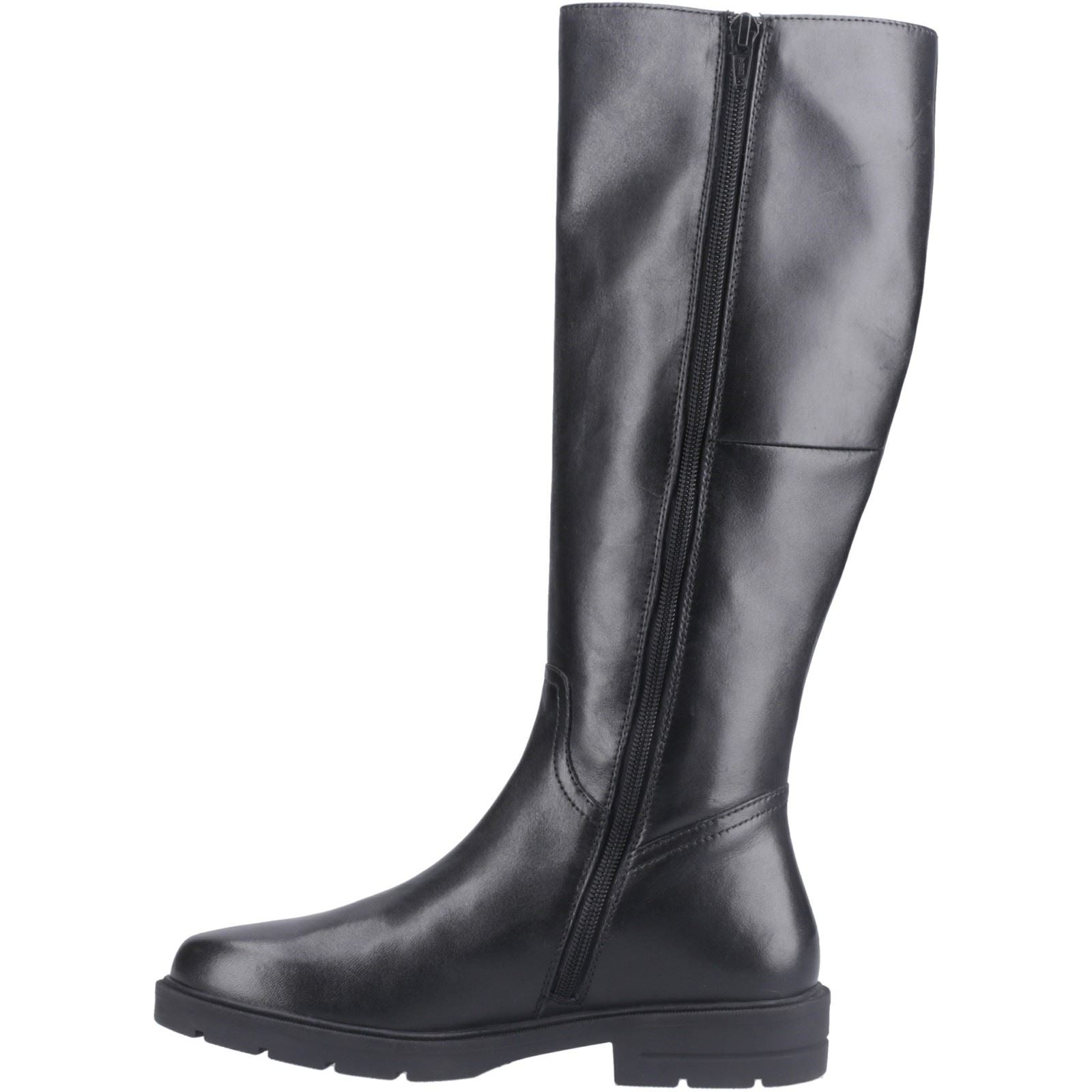 Hush Puppies Tallulah Bottes Noires En Cuir Pour Femmes